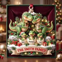 Load image into Gallery viewer, Dinosaur Family Ornament - Personalized Christmas Gifts For Family 04TYTI180826 Ornament PopCulturePrints

