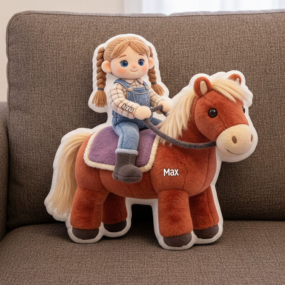 Ride Into Happiness - Horse Riding Pillow - Custom Photo Gifts for Horse Lovers Pillow PopCulturePrints