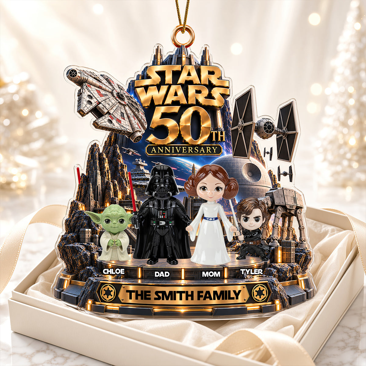 "Celebrate 50 Years of Adventure!" - Custom Personalized Ornament - Gift for Family, Anniversary, Star Wars Fans