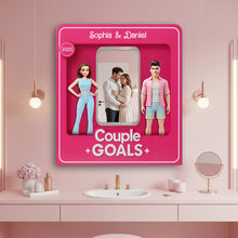 Load image into Gallery viewer, Love Reflected: Couple Goals Shaped Mirror - Personalized Gifts For Couples Mirror PopCulturePrints
