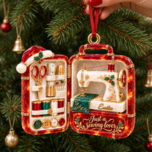 Load image into Gallery viewer, Christmas Sewing Case Acrylic Ornament - Personalized Gifts For Sewing Lovers 07todh121026 Ornament PopCulturePrints

