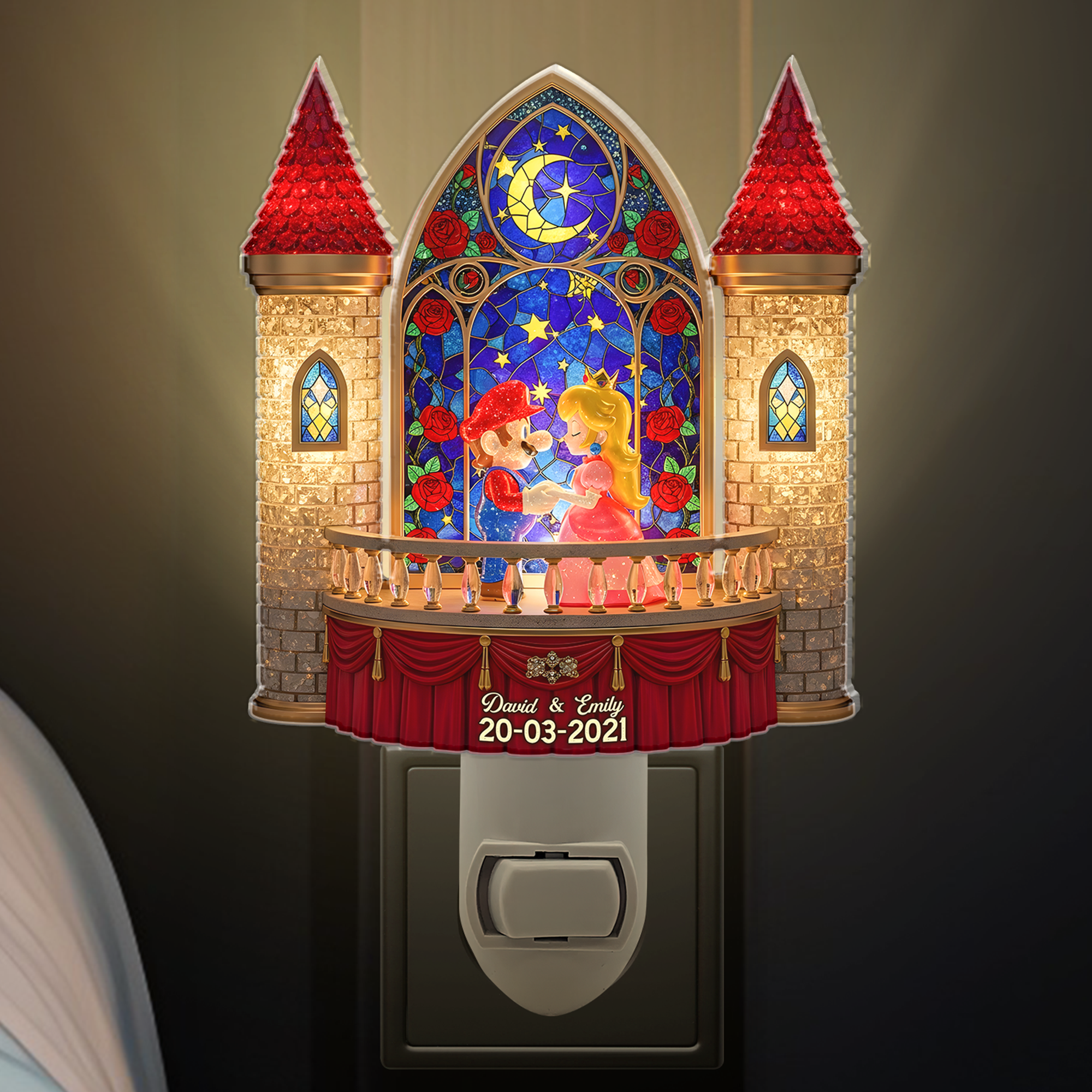 Love Illuminated: Personalized Couple Acrylic Night Light - Unique Gift for Couples & Romantic Occasions Night Lights PopCulturePrints