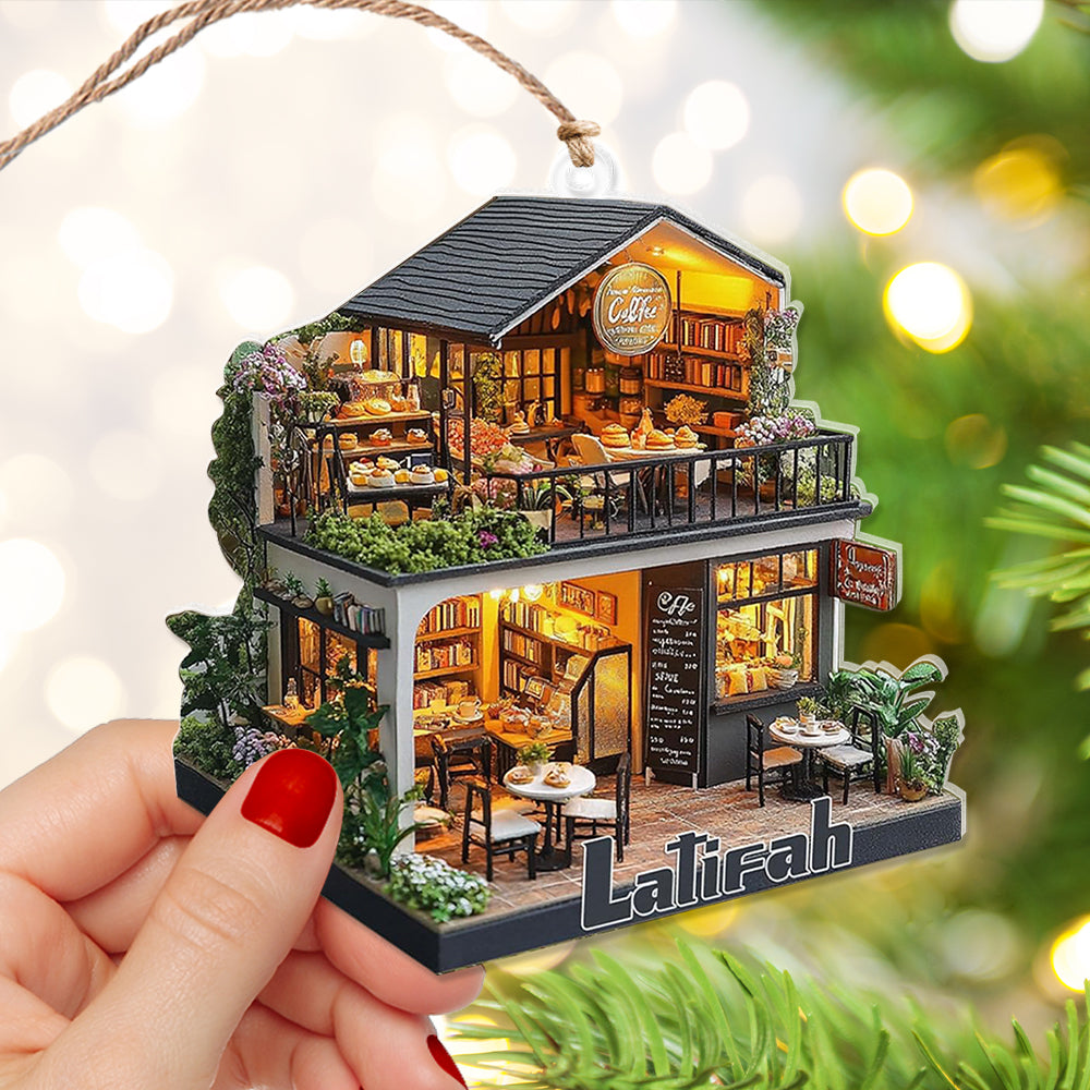 Personalized Coffee Shop Ornament for Her Ornament PopCulturePrints