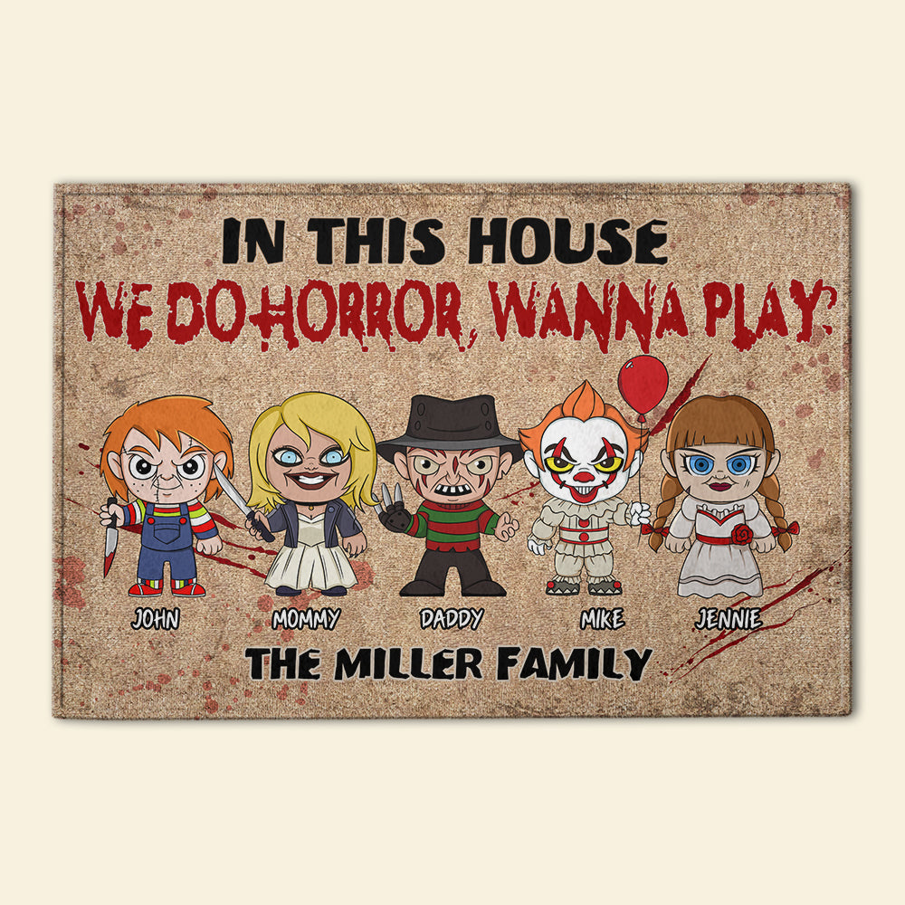 Personalized Horror Movie Family Doormat - Halloween Gift Doormat PopCulturePrints