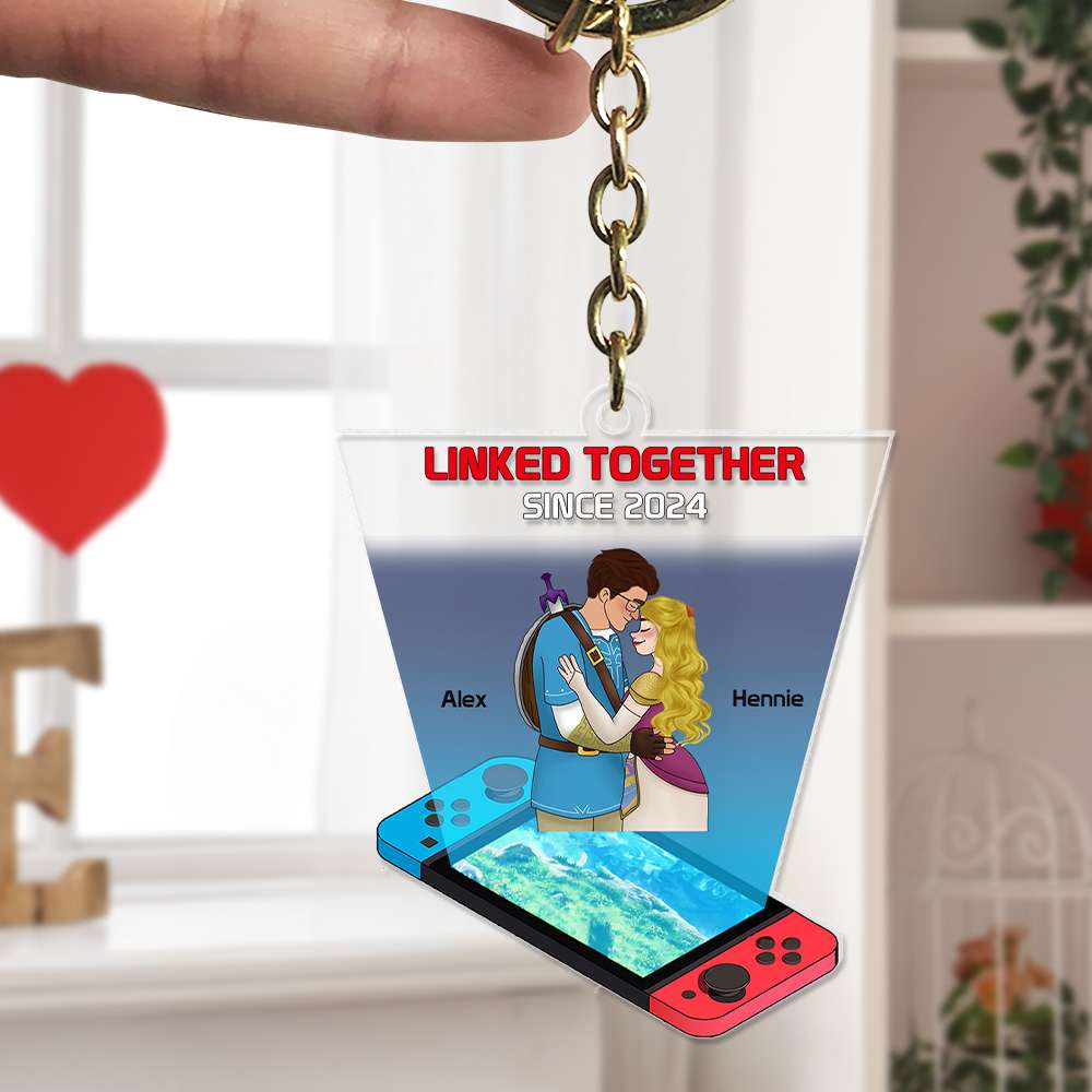 Linked Together Personalized Couple Keychain | Unique Valentine's Day Gifts Keychains PopCulturePrints