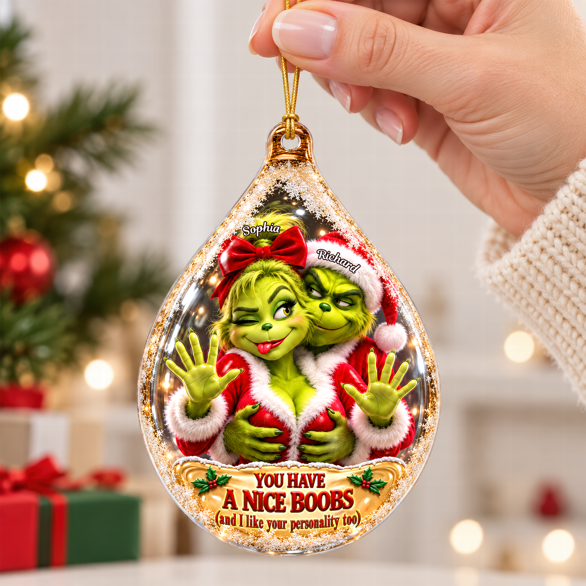 Furry Mischief Couples Acrylic Ornament - Personalized Christmas Gifts For Couples 07ohqn141026 Ornament PopCulturePrints