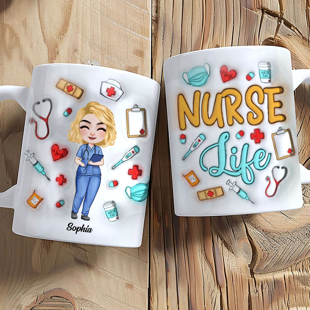 Personalized Nurse Life Coffee Mug - Custom Gift for Nurses Coffee Mug PopCulturePrints