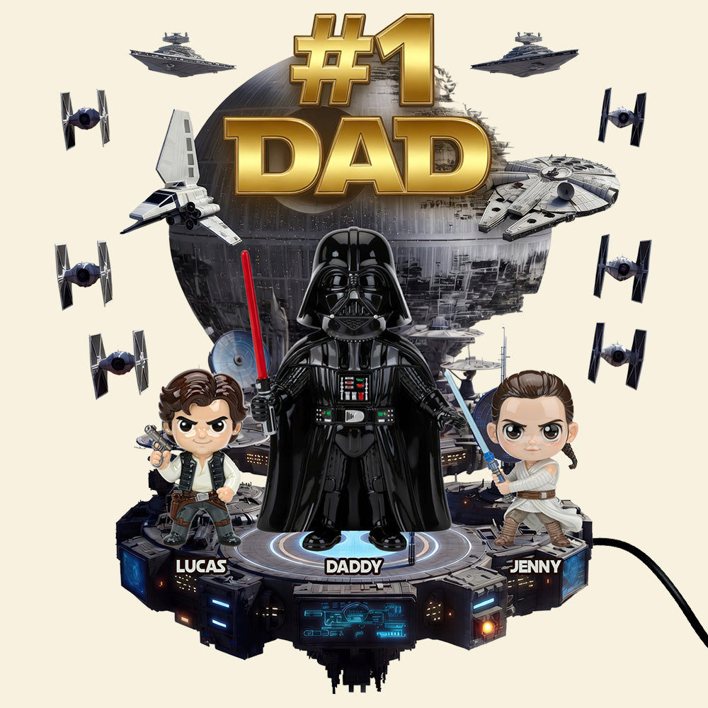 #1 Dad Light Box - Personalized Sci-Fi Gift for Dads, Grandpas, and Father Figures Light Box PopCulturePrints