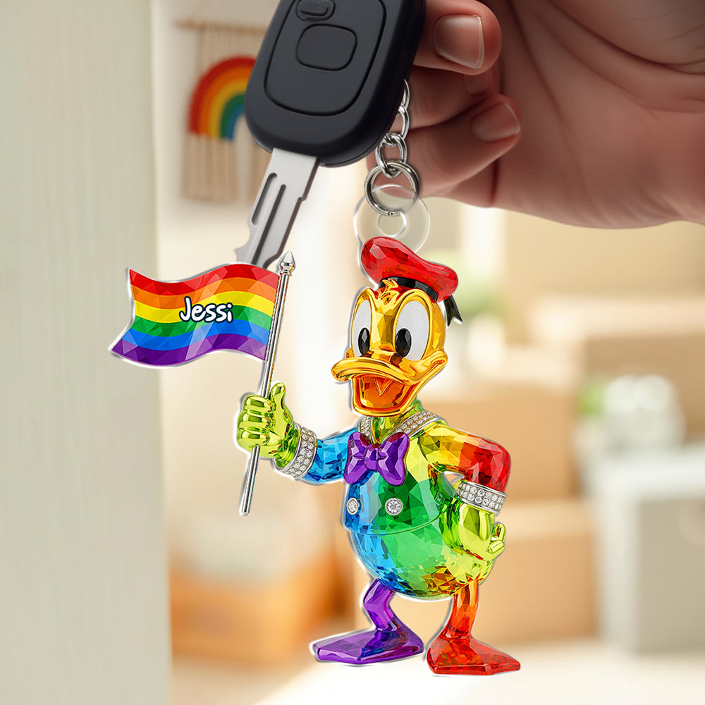 Celebrate Love and Diversity - Personalized Rainbow LGBT Keychain - Unique Gift for Friends, Family, or Partners Keychains PopCulturePrints