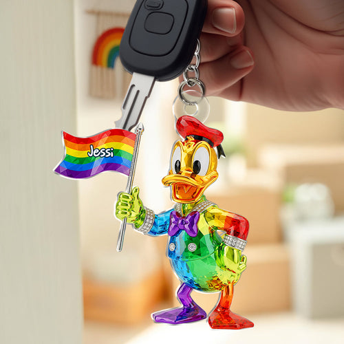 Celebrate Love and Diversity - Personalized Rainbow LGBT Keychain - Unique Gift for Friends, Family, or Partners Keychains PopCulturePrints