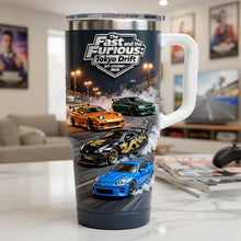 Load image into Gallery viewer, “Rev up the excitement!” - 20th Anniversary 40oz Tumbler - Personalized Gifts for Racing Lovers Tumbler Cup PopCulturePrints
