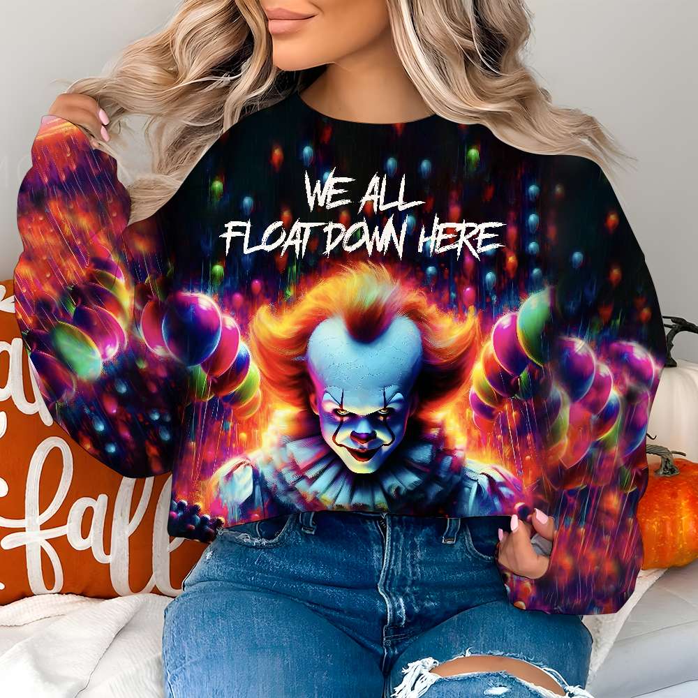 Horror Movie 3D Shirt - Creepy Clown 'We All Float Down Here'