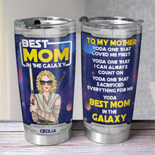 Load image into Gallery viewer, Best Mom In The Galaxy Personalized Tumbler - Star-Themed Gift for Mom Tumbler Cup PopCulturePrints

