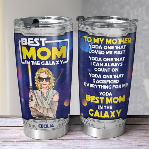 Best Mom In The Galaxy Personalized Tumbler - Star-Themed Gift for Mom Tumbler Cup PopCulturePrints