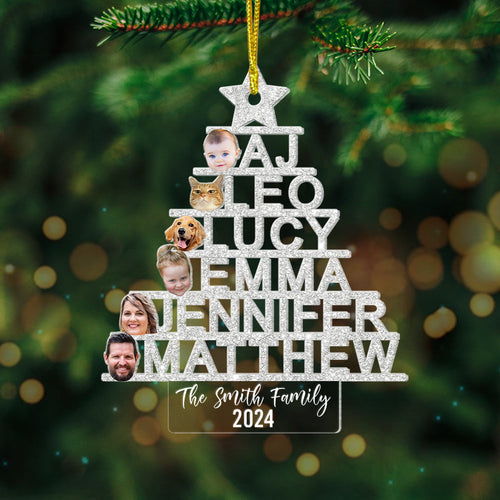 Personalized Family Photo Christmas Tree Ornament Ornament PopCulturePrints