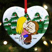 Load image into Gallery viewer, Custom Romantic Couple Ceramic Ornament - Christmas Edition
