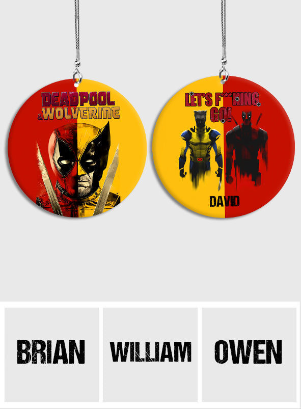 Personalized Deadpool & Wolverine Let's F**king Go Car Ornament