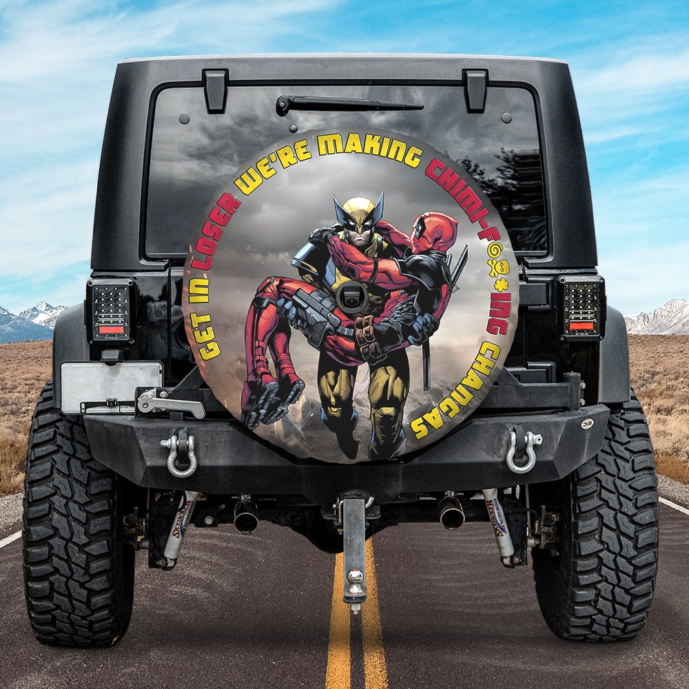 Personalized Marvel Best Friends Tire Cover - Wolverine and Deadpool