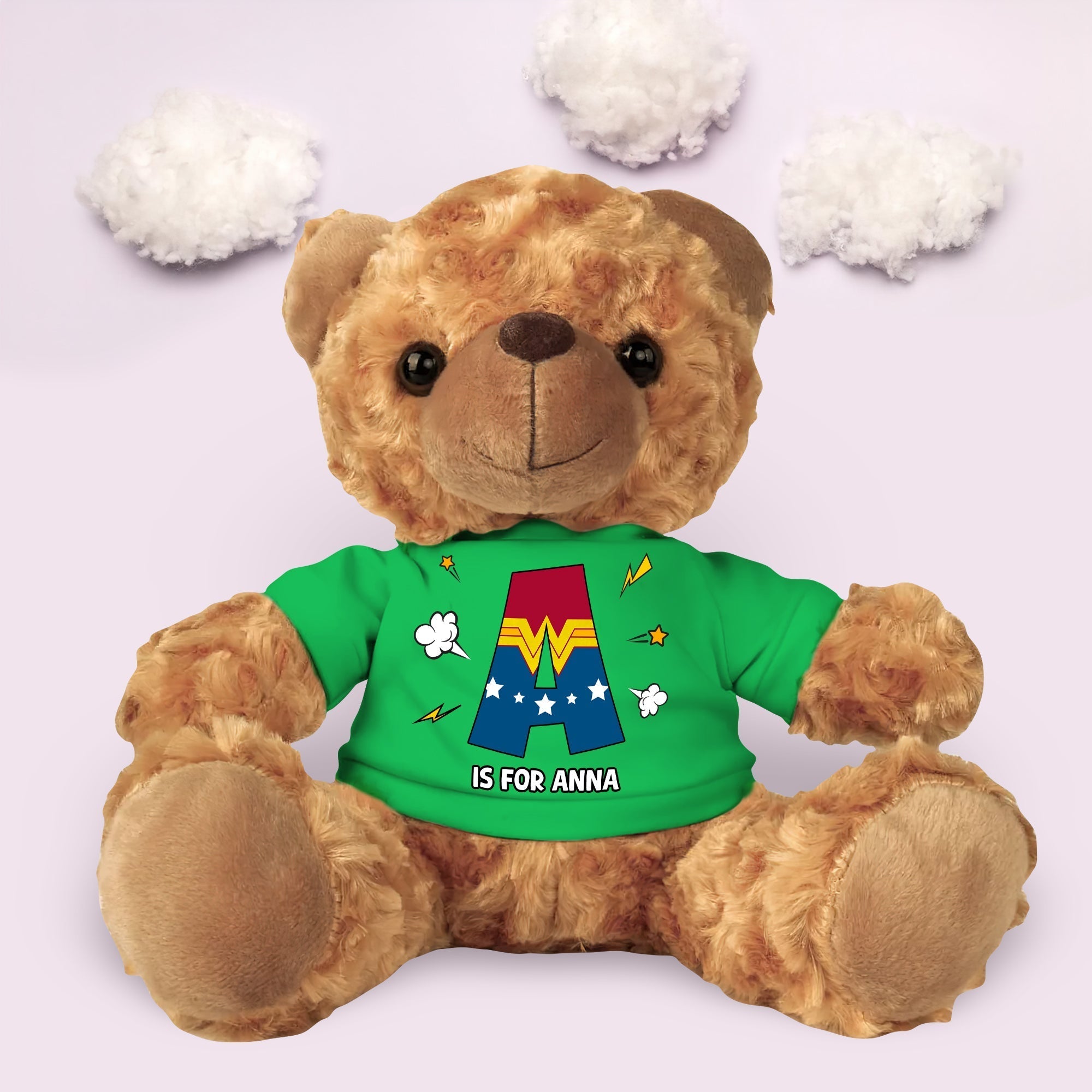 “Be Your Own Hero!” - Personalized Teddy Bear with Custom T-Shirt - Perfect Gift for Kids, Birthdays, Special Occasions Bear PopCulturePrints