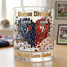 Load image into Gallery viewer, “House Divided, But Our Love United” - Personalized Love United Drinking Glass - Custom Gifts for Couples
