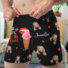 Load image into Gallery viewer, Personalized Couple Boxer Shorts - I Licked It So It's Mine Boxer Briefs PopCulturePrints
