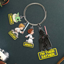 Load image into Gallery viewer, Personalized Father&#39;s Day Keychain - Galactic Theme Keychains PopCulturePrints
