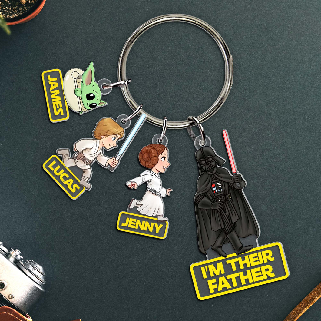 Personalized Father's Day Keychain - Galactic Theme Keychains PopCulturePrints