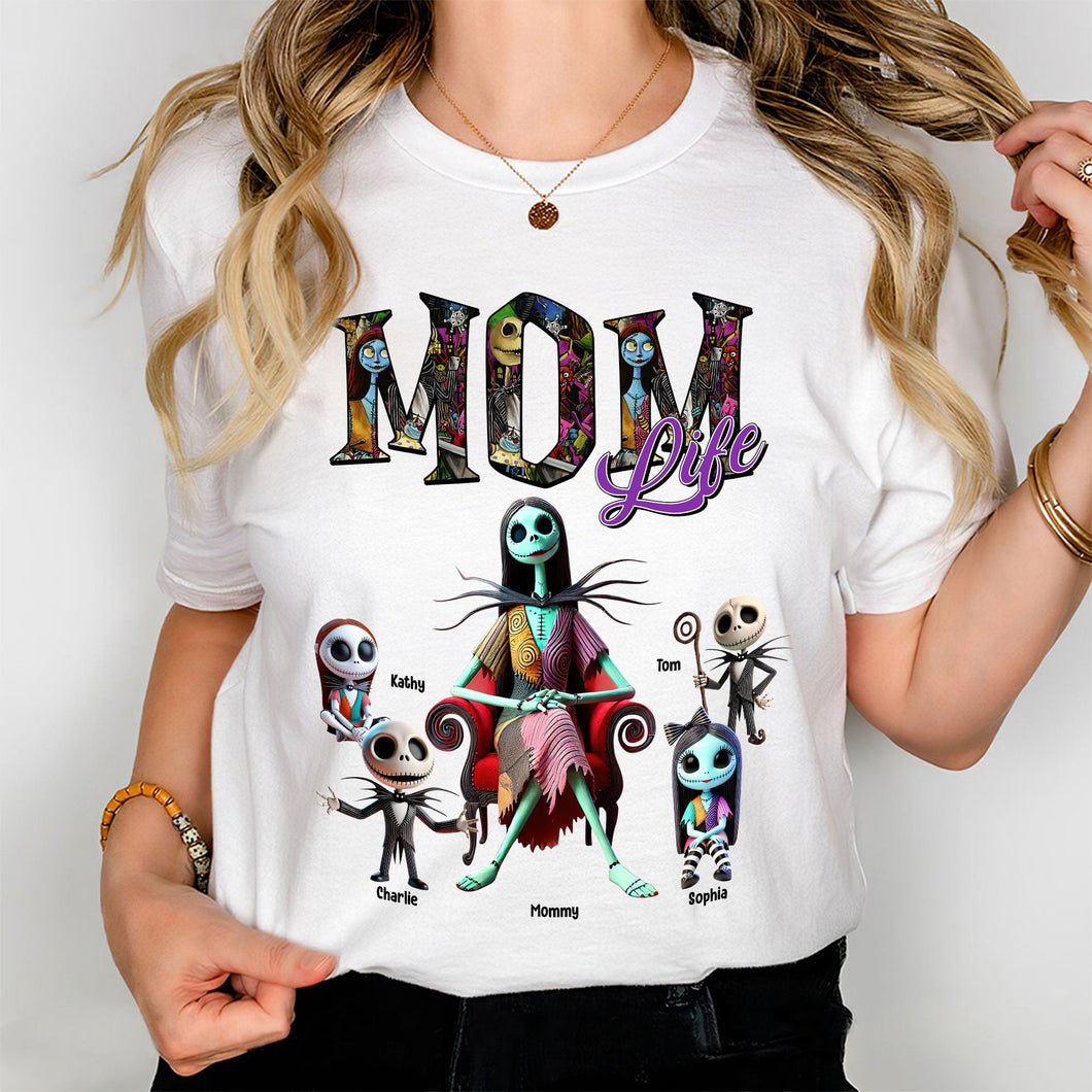 “Mom Life” - A Personalized Custom Shirt - Perfect Gift for Mom, Grandma, and All Moms Shirts PopCulturePrints
