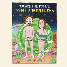 Load image into Gallery viewer, Personalized Adventure Portal Couple Blanket - Unique Valentine&#39;s Day Gifts Blanket PopCulturePrints
