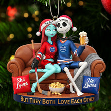 Load image into Gallery viewer, But They Both Love Each Other - Personalized Sporty Couple Christmas Ornament Ornament PopCulturePrints
