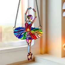 Load image into Gallery viewer, &quot;Dance Through Life - Personalized Ballet Girl Suncatcher - A Unique Gift for Ballet Lovers&quot; Ornament PopCulturePrints
