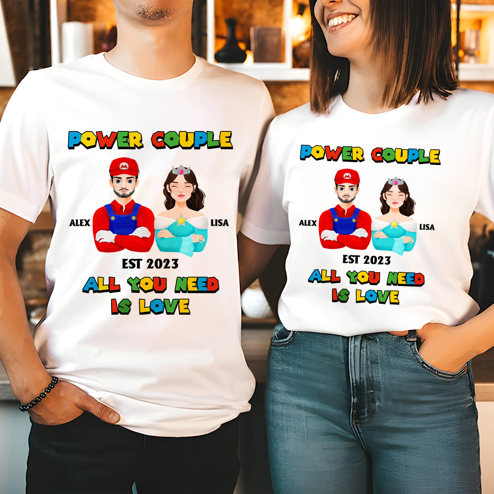 Personalized Couples Shirt - Valentine's Day Power Couple Design