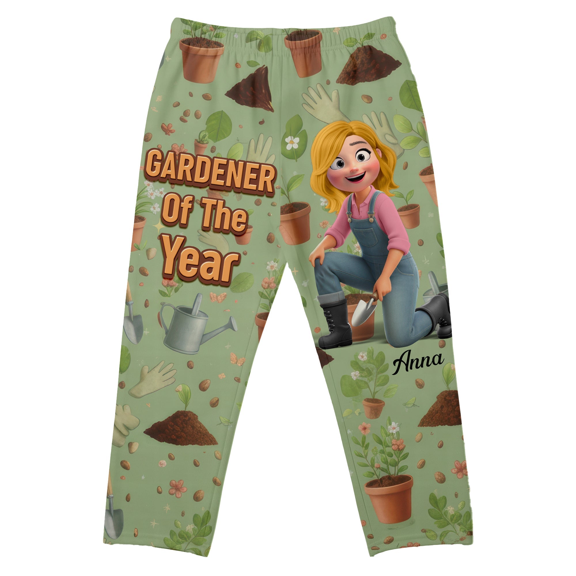 "Celebrate the Bloom!" - Personalized Garden Girl Pajama Pants - Gift for Gardeners and Plant Lovers Pajama Pant PopCulturePrints