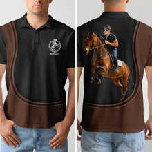 Load image into Gallery viewer, “Ride with Passion” - Personalized Horse Lover 3D Polo Shirt - Custom Photo Gift for Horse Riders Polo Shirts PopCulturePrints
