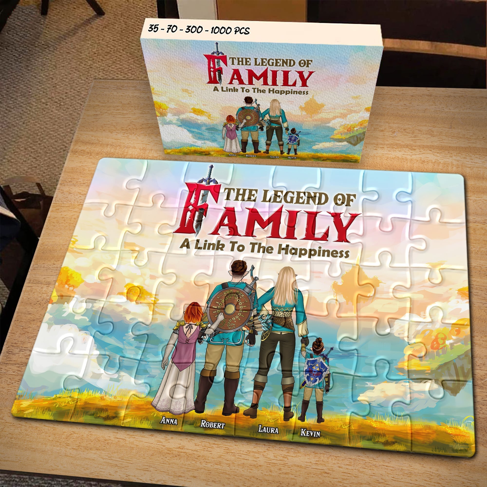 Personalized Family Jigsaw Puzzle - The Legend of Family: A Link To Happiness Jigsaw Puzzles PopCulturePrints