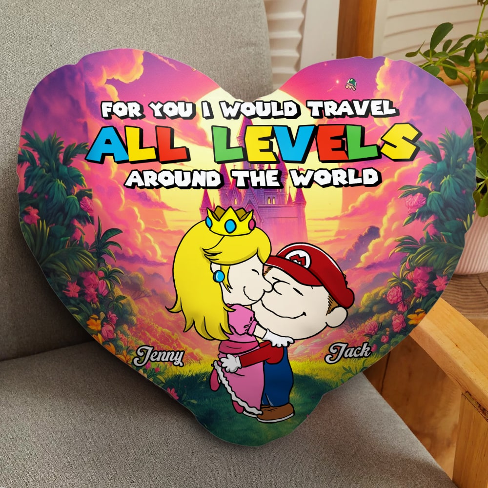 Custom Heart-shaped Pillow for Couples - All Levels of Love Pillow PopCulturePrints