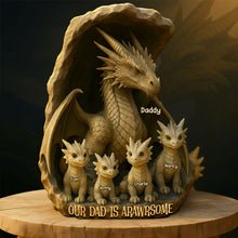 Load image into Gallery viewer, Our Dad is Arawrsome - Personalized Dragon Dad Plaque | Unique Gift for Dad &amp; Grandpa Shaped Plaques PopCulturePrints
