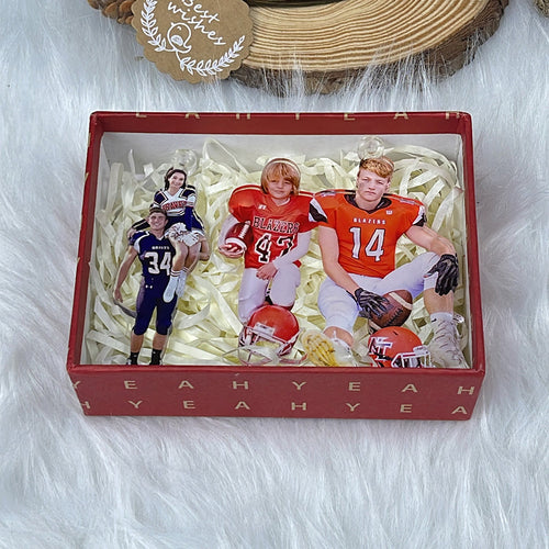 Personalized American Football Photo Ornament Ornament PopCulturePrints
