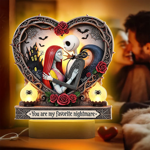 You Are My Favorite Nightmare - Personalized Spooky Night LED Light for Couples Led Night Light PopCulturePrints