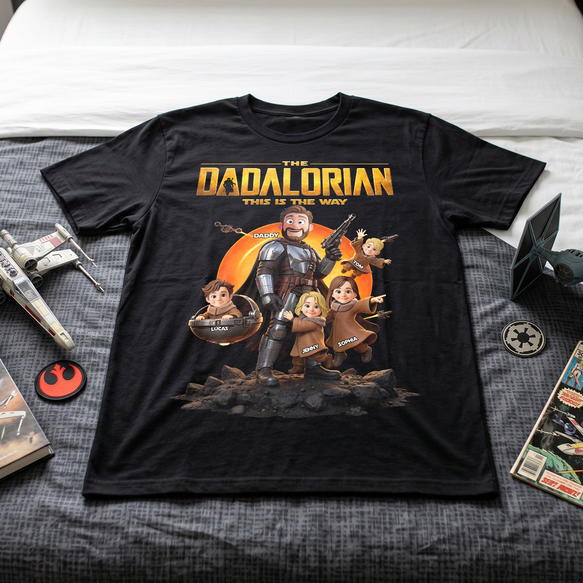 “This Is The Way” – Dad Of The Galaxy Adventure Shirt - Personalized Gift for Dad, Grandpa & Family Shirts PopCulturePrints