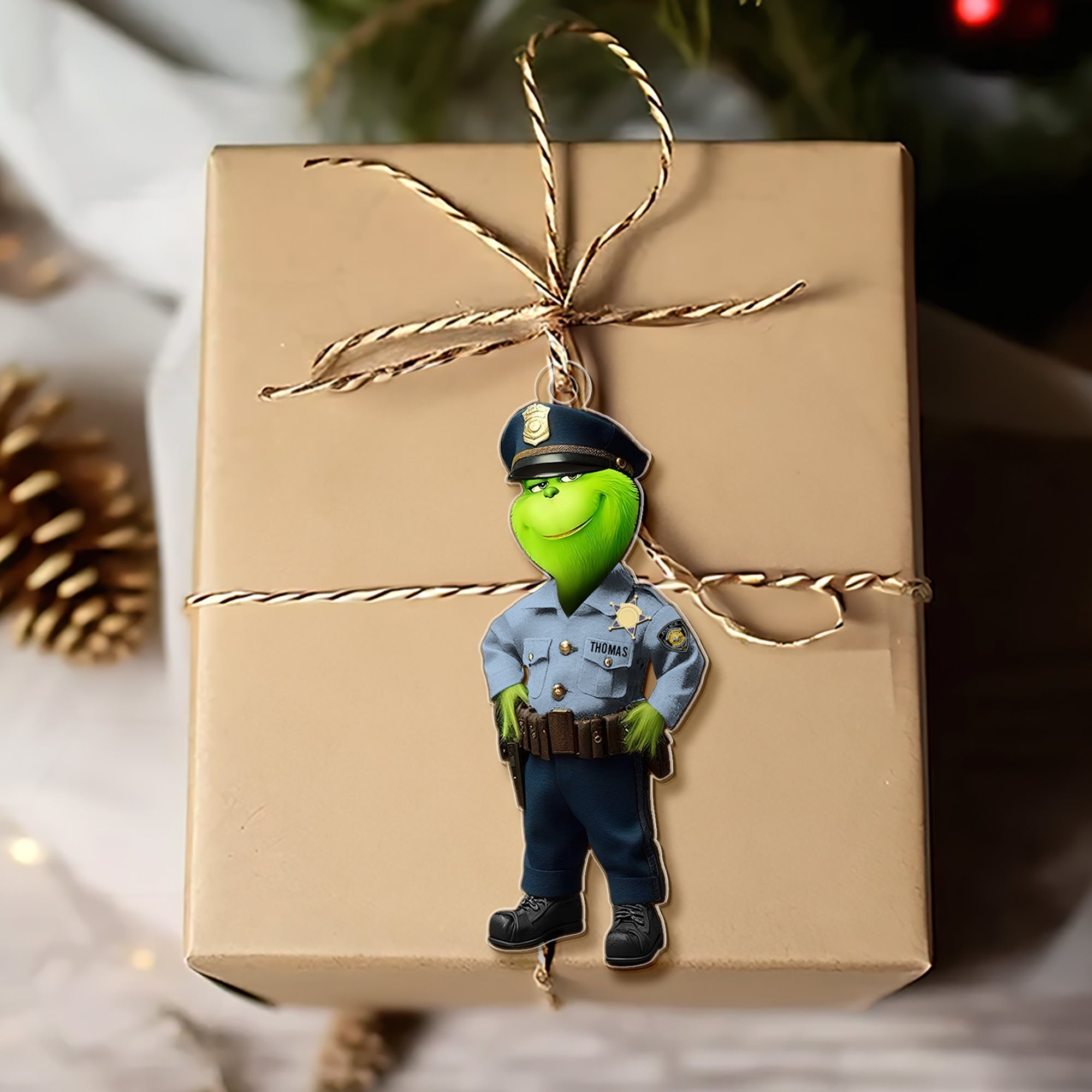 Custom Police Officer Ornament - Ideal Christmas Gift for Law Enforcement Ornament PopCulturePrints
