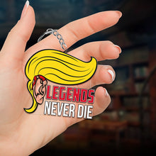 Load image into Gallery viewer, Legends Never Die Keychain with Iconic Yellow Hair Keychains PopCulturePrints
