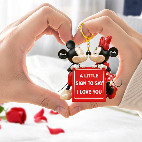 A Little Sign to Say I Love You - Romantic Keychain, Customizable Gift for Couples Keychains PopCulturePrints