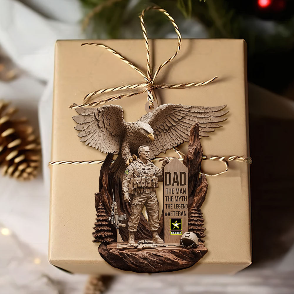 “Dad: The Man, The Myth, The Legend” - Personalized Veteran Christmas Ornament - Gift for Public Service Officers Ornament PopCulturePrints