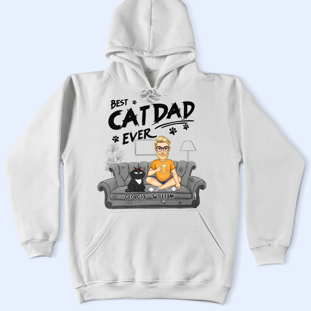 Best Cat Dad Ever - Personalized T-Shirt T-shirt PopCulturePrints