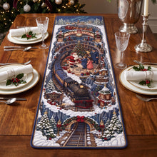 Load image into Gallery viewer, "Celebrate the Season with Joy! - Winter Holiday Train Quilted Table Runner - Personalized Gift for Loved Ones, Family &amp; Friends"
