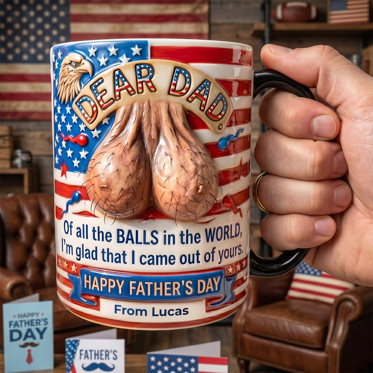Dear Dad, I'm Glad I Came Out of Yours - Personalized Coffee Mug for Father's Day Coffee Mug PopCulturePrints