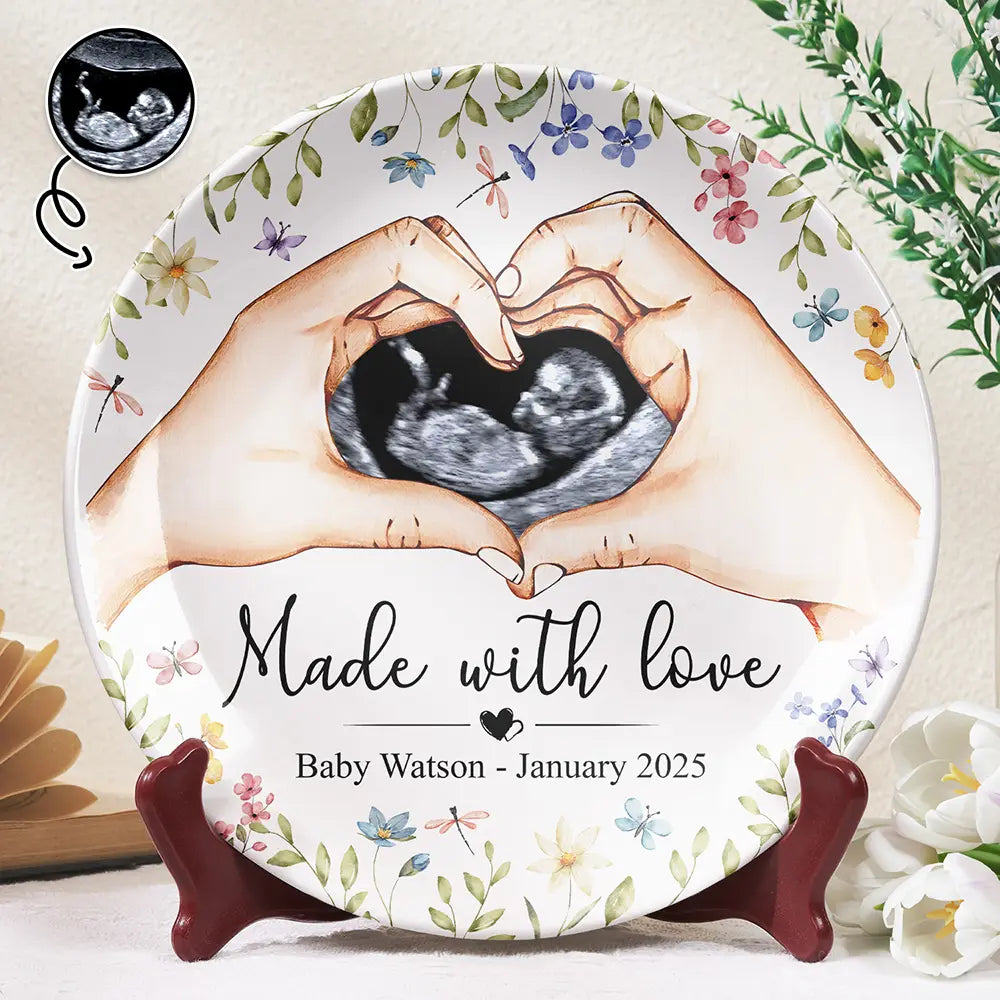 Made With Love - Custom Personalized Ceramic Plate Ceramic Plate PopCulturePrints