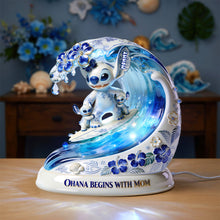 Load image into Gallery viewer, "Ohana Begins with Mom" - Personalized Light Box Gifts - Ideal for Mom, Grandma, and Loved Ones Light Box PopCulturePrints
