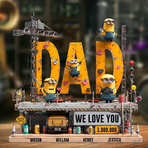 We Love You Dad - Personalized Acrylic Plaque Gift for Dad, Grandpa, and More Shaped Plaques PopCulturePrints